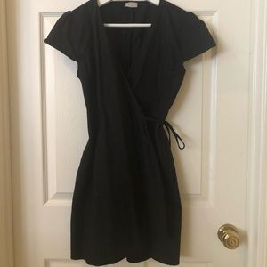 John Galt (Brandy Melville) black wrap dress